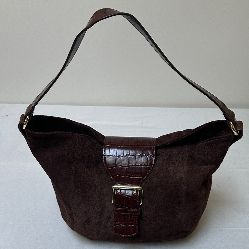 Ralph Lauren Dark Brown Suede Shoulder Bag